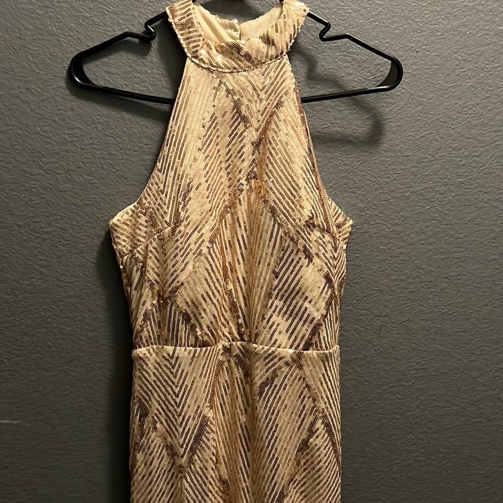 Long rose gold dress